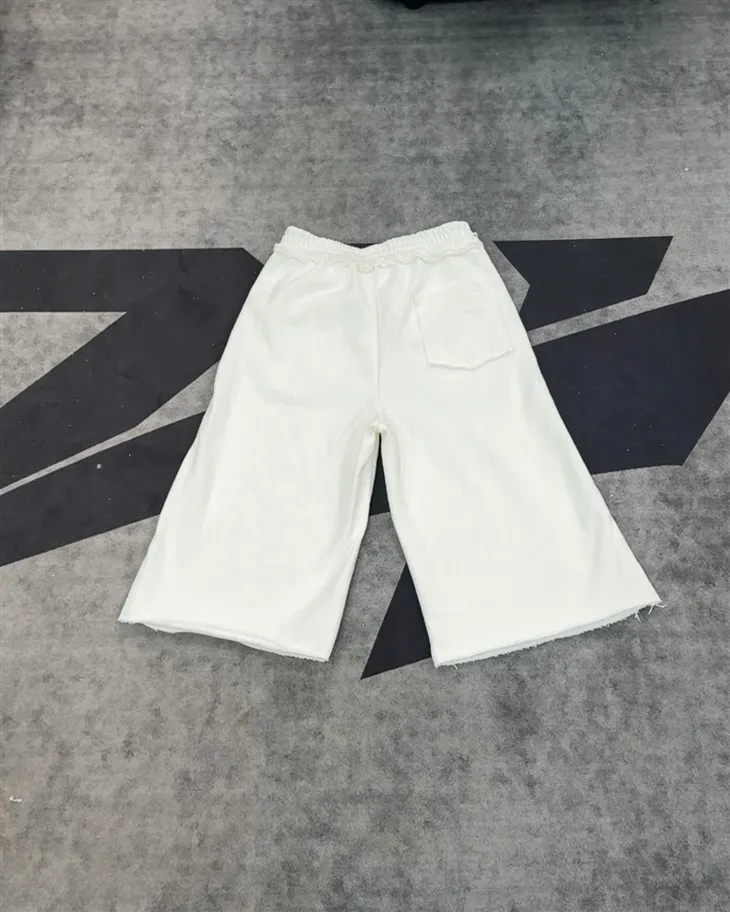 Wholesale OEM Cotton Shorts Light White Ruffled Culottes Elastic Waist Wide Leg Kornit DTG Print suppliers